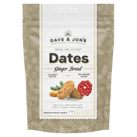 Dave & Jon's maitsestatud datlid "GingerBread" 125g