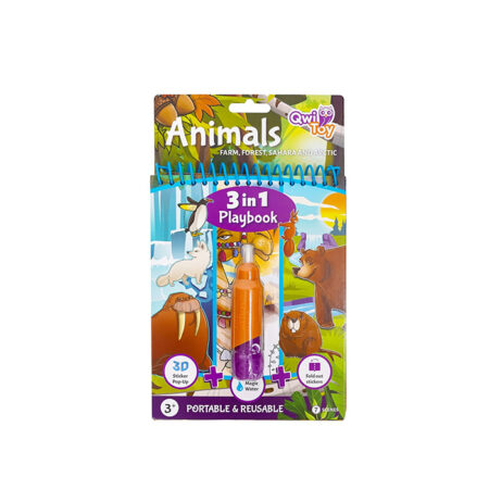 Qwi Toy 3 in 1 mänguraamat "Loomad"