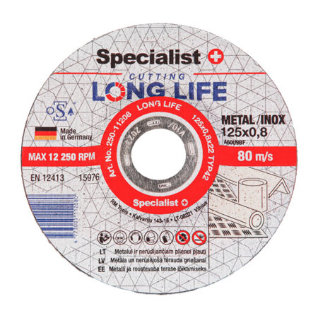 SPECIALIST+ metalli lõikeketas LONG LIFE,125x0,8x22 mm