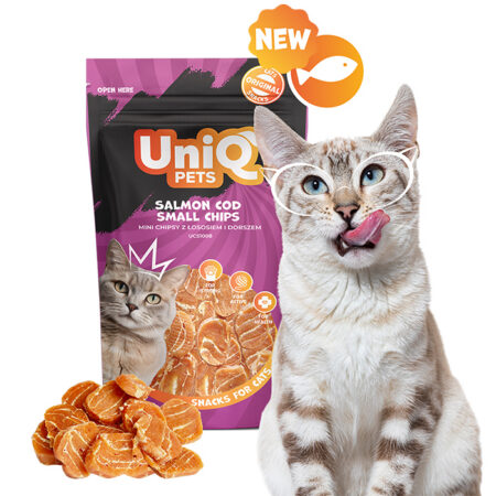UNIQ PETS kassisnäkid MIMI 50g lõhe ja tursa väikesed krõpsud