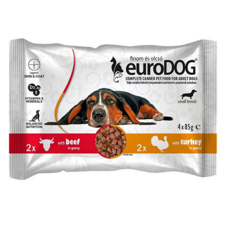 EURO DOG koeratoit 4x85g veis/kalkun