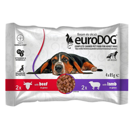 EURO DOG koeratoit 4x85g veis/lammas