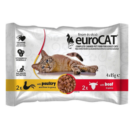 EURO CAT kassitoit 4x85g linnuliha/veis