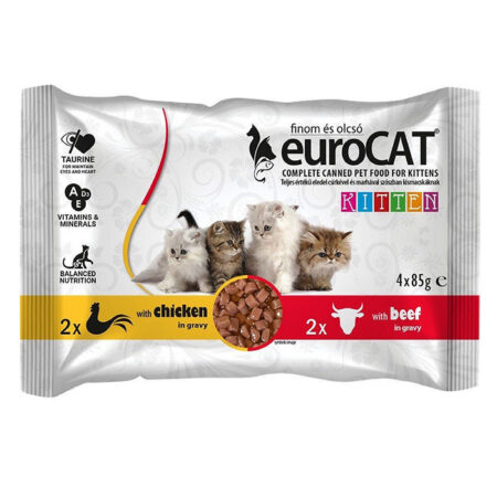 EURO CAT kassitoit 4x85g kana/veis
