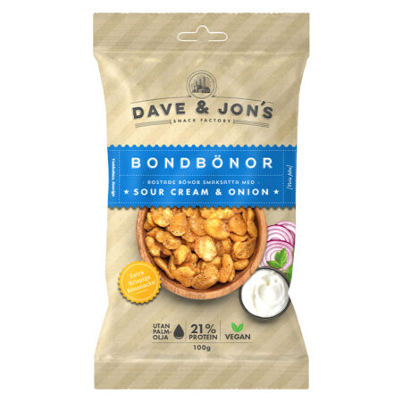 Жареная фасоль Dave & Jon's со сметаной и луком 100 г.