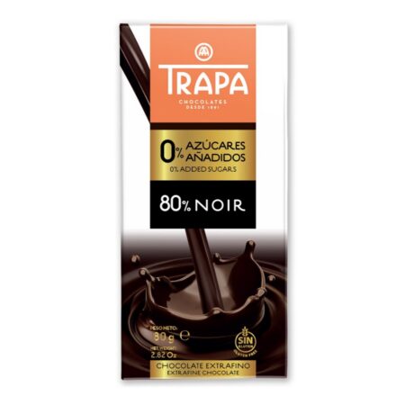 TRAPA Темный шоколад без сахара 80% 80г