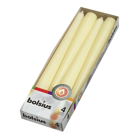 Свеча коническая 7,5h, 24.5cm, слоновая кость, 4шт