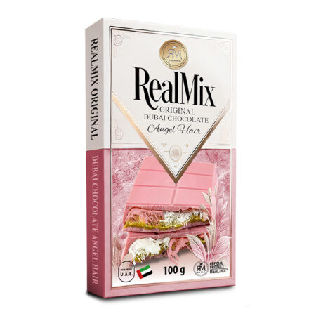 RealMix Dubai Angel Hair pistaatsiapähkli täidisega vaarika maitseline šokolaadibatoon 100g