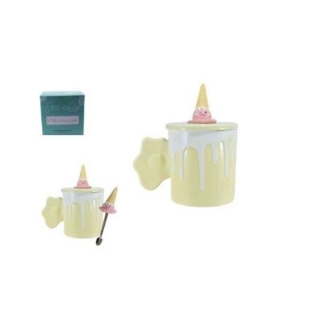 Jäätiseteemaline kruus koos kaane ja lusikaga